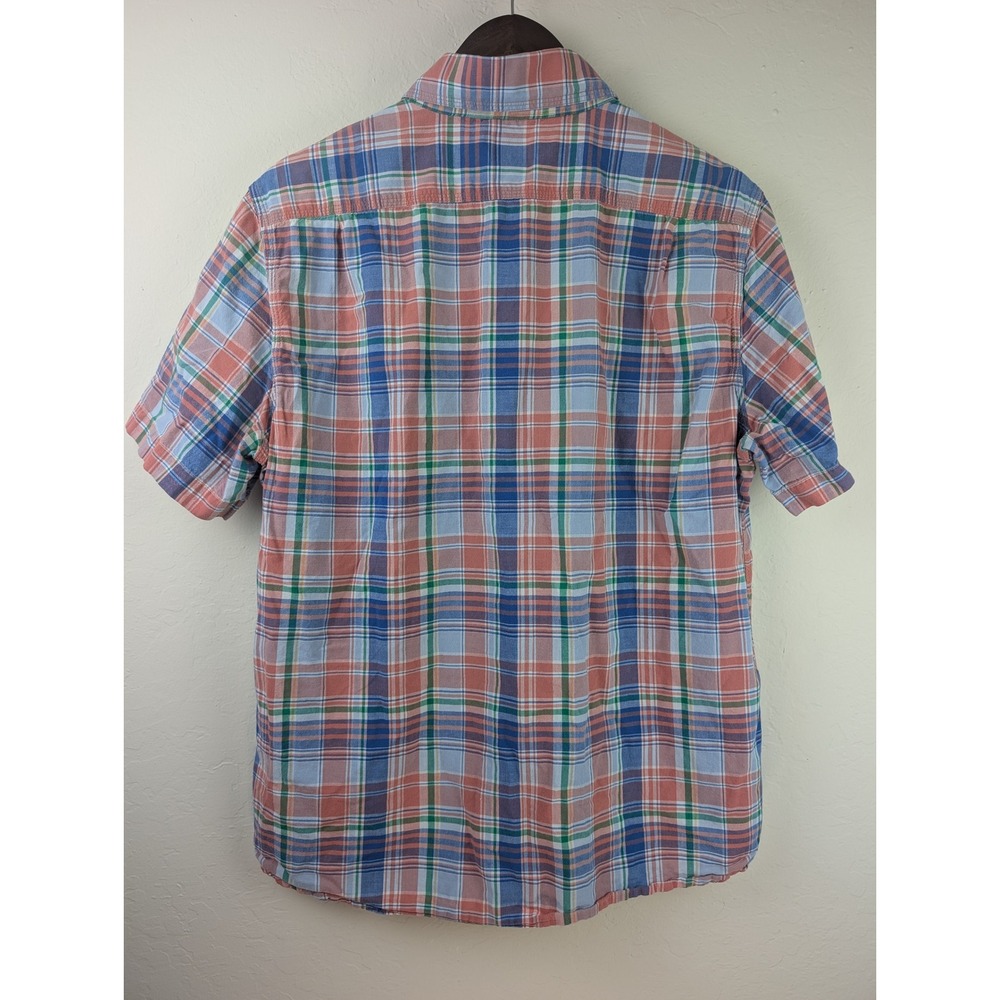 LL Bean Mens Slightly Fitted Plaid Short Sleeve Button Down Shirt Medium 288683 - Picture 6 of 6